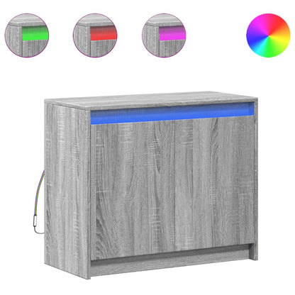 Credenza con LED Grigio Sonoma 72x34x61 cm in Legno Multistrato - homemem39