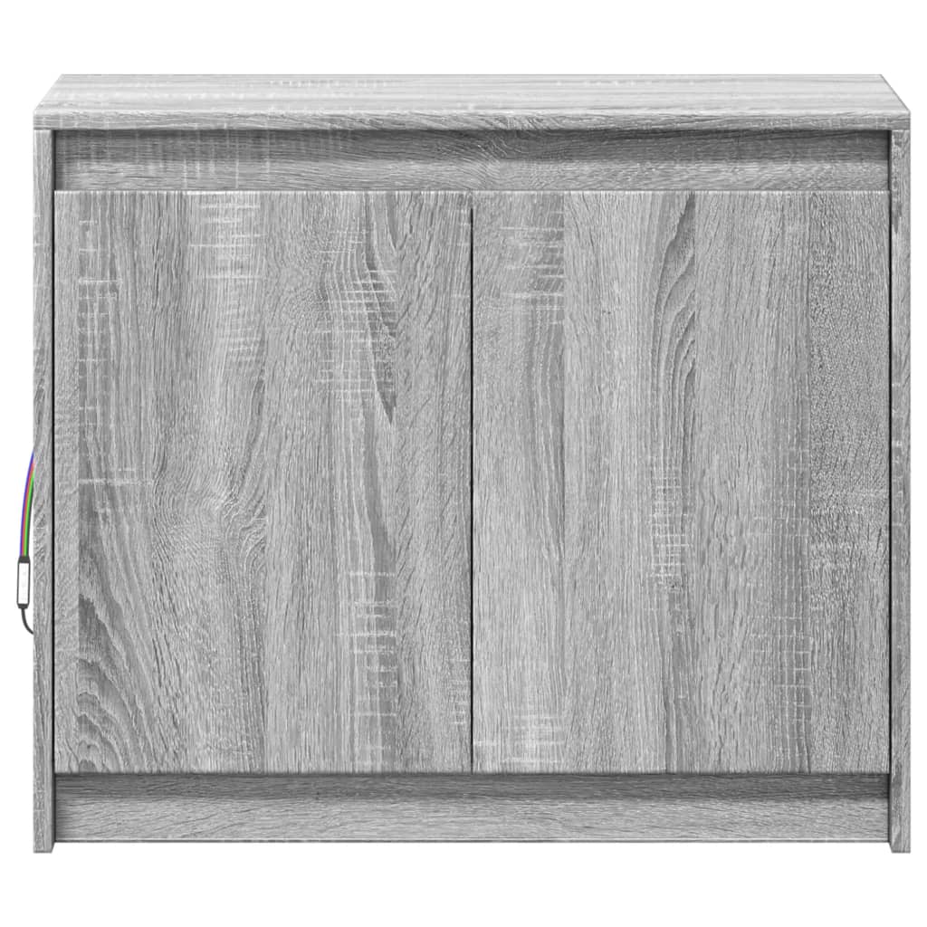 Credenza con LED Grigio Sonoma 72x34x61 cm in Legno Multistrato - homemem39
