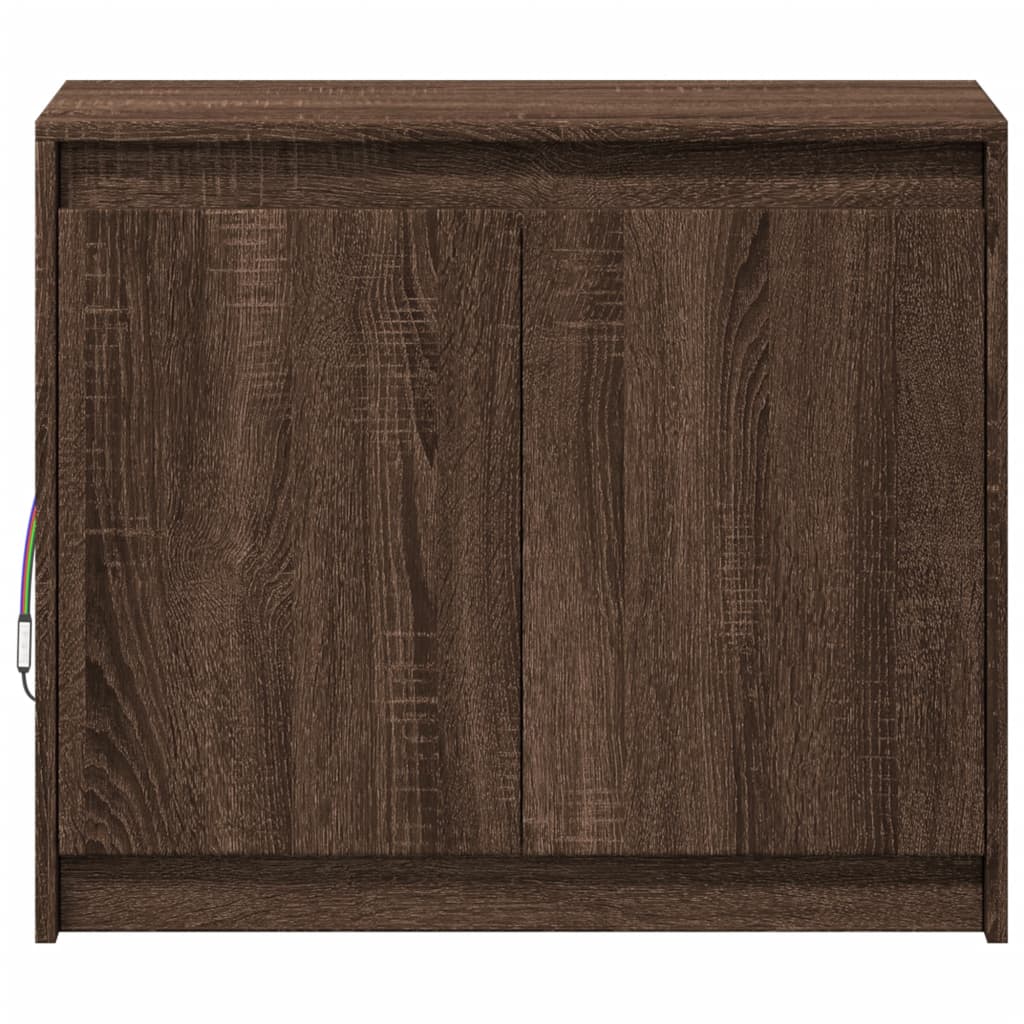 Credenza con LED Rovere Marrone 72x34x61 cm Legno Multistrato - homemem39