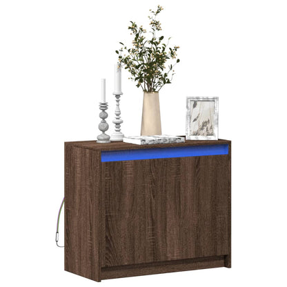 Credenza con LED Rovere Marrone 72x34x61 cm Legno Multistrato - homemem39