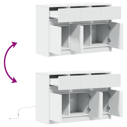 Mobile Porta TV con LED Bianco 91x34x61 cm in Truciolato | homemem39