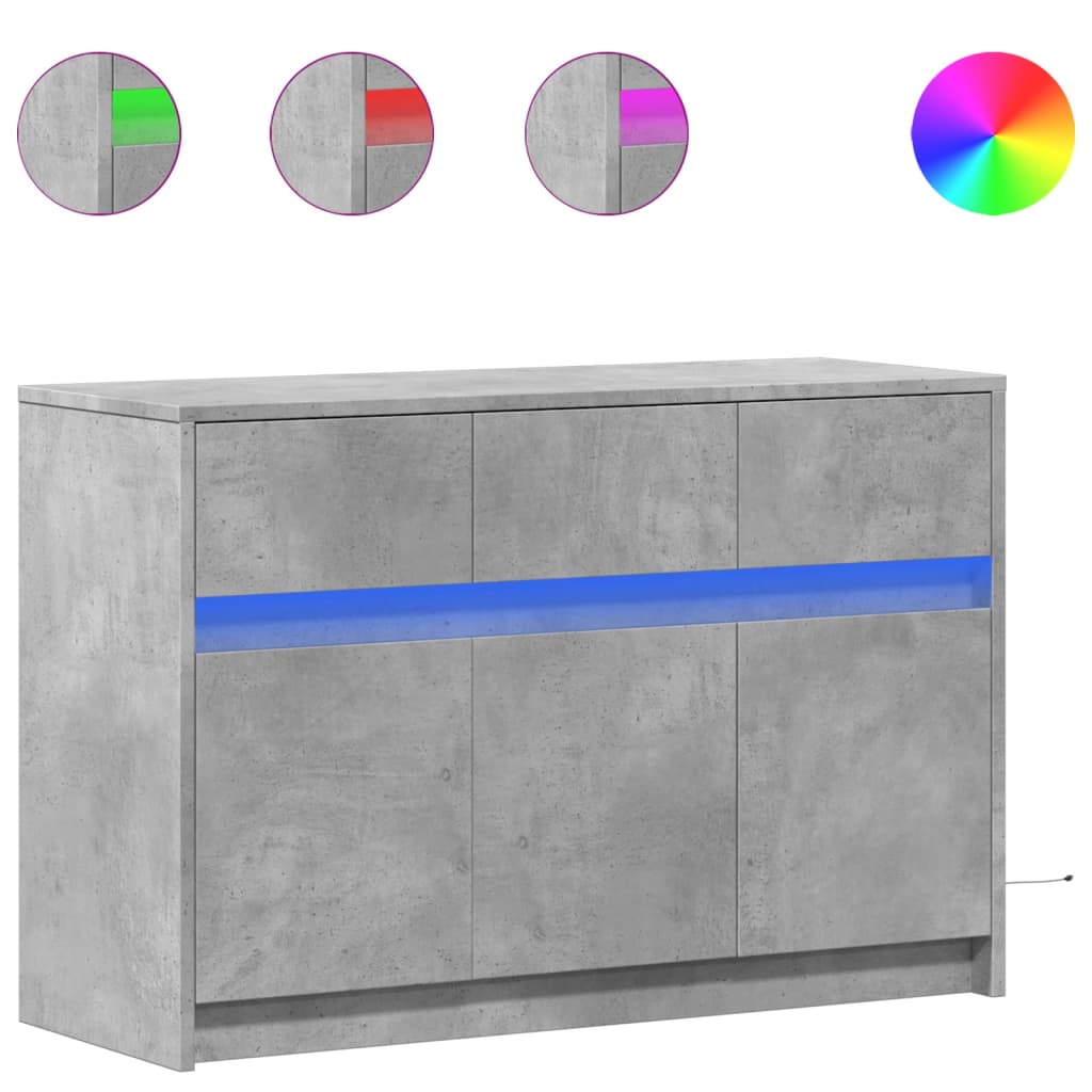 Mobile Porta TV con LED Grigio Cemento 91x34x61 cm Truciolato | homemem39
