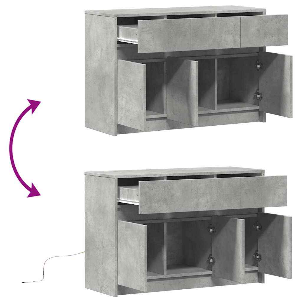 Mobile Porta TV con LED Grigio Cemento 91x34x61 cm Truciolato | homemem39