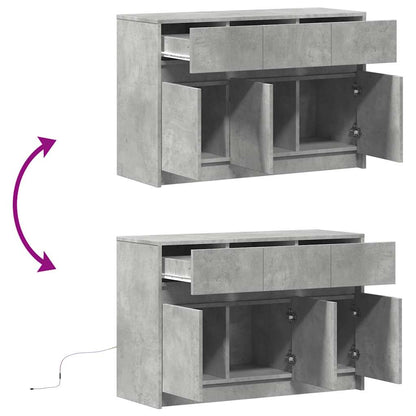 Mobile Porta TV con LED Grigio Cemento 91x34x61 cm Truciolato | homemem39