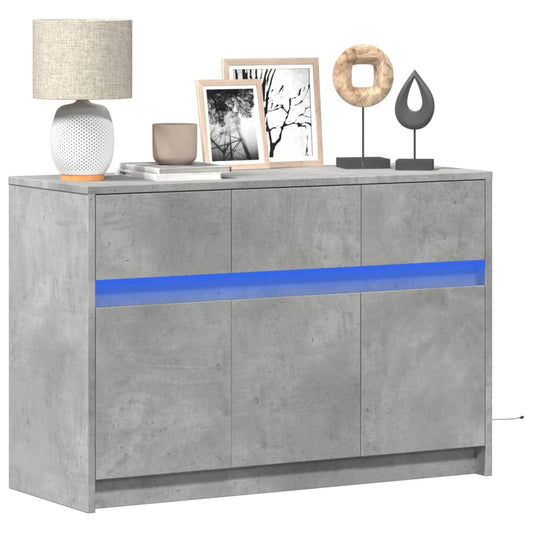 Mobile Porta TV con LED Grigio Cemento 91x34x61 cm Truciolato