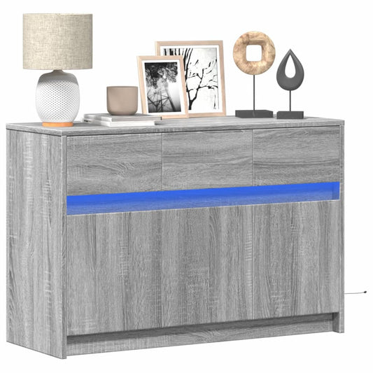 Mobile Porta TV con LED Grigio Sonoma 91x34x61 cm in Truciolato | homemem39