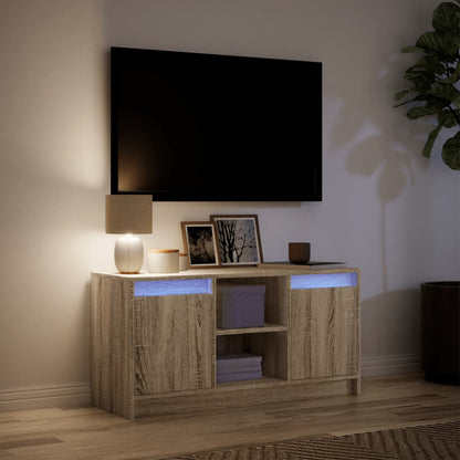 Mobile Porta TV con LED Rovere Sonoma 100x34x50cm in Truciolato | homemem39