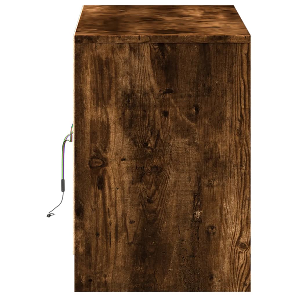 Mobile Porta TV con LED Rovere Fumo 100x34x50 cm in Truciolato - homemem39