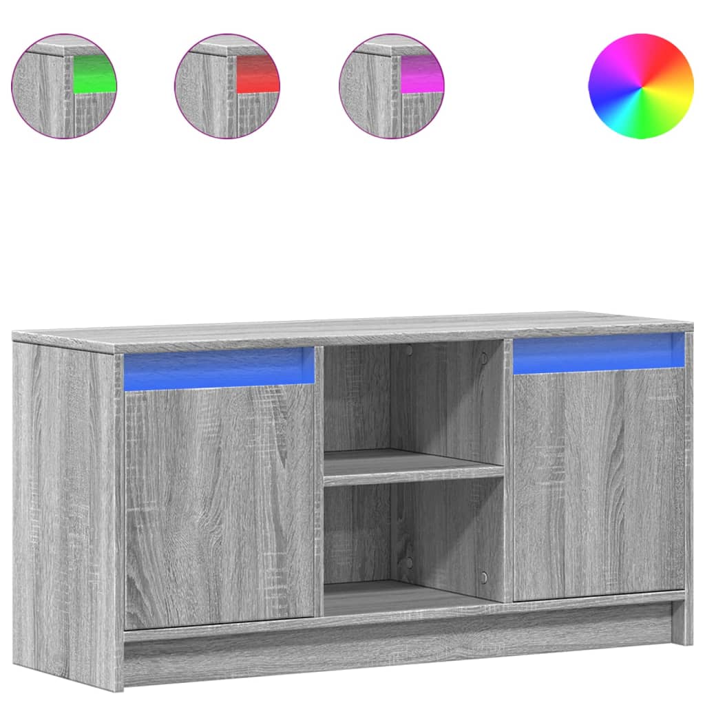 Mobile Porta TV con LED Grigio Sonoma 100x34x50cm in Truciolato | homemem39