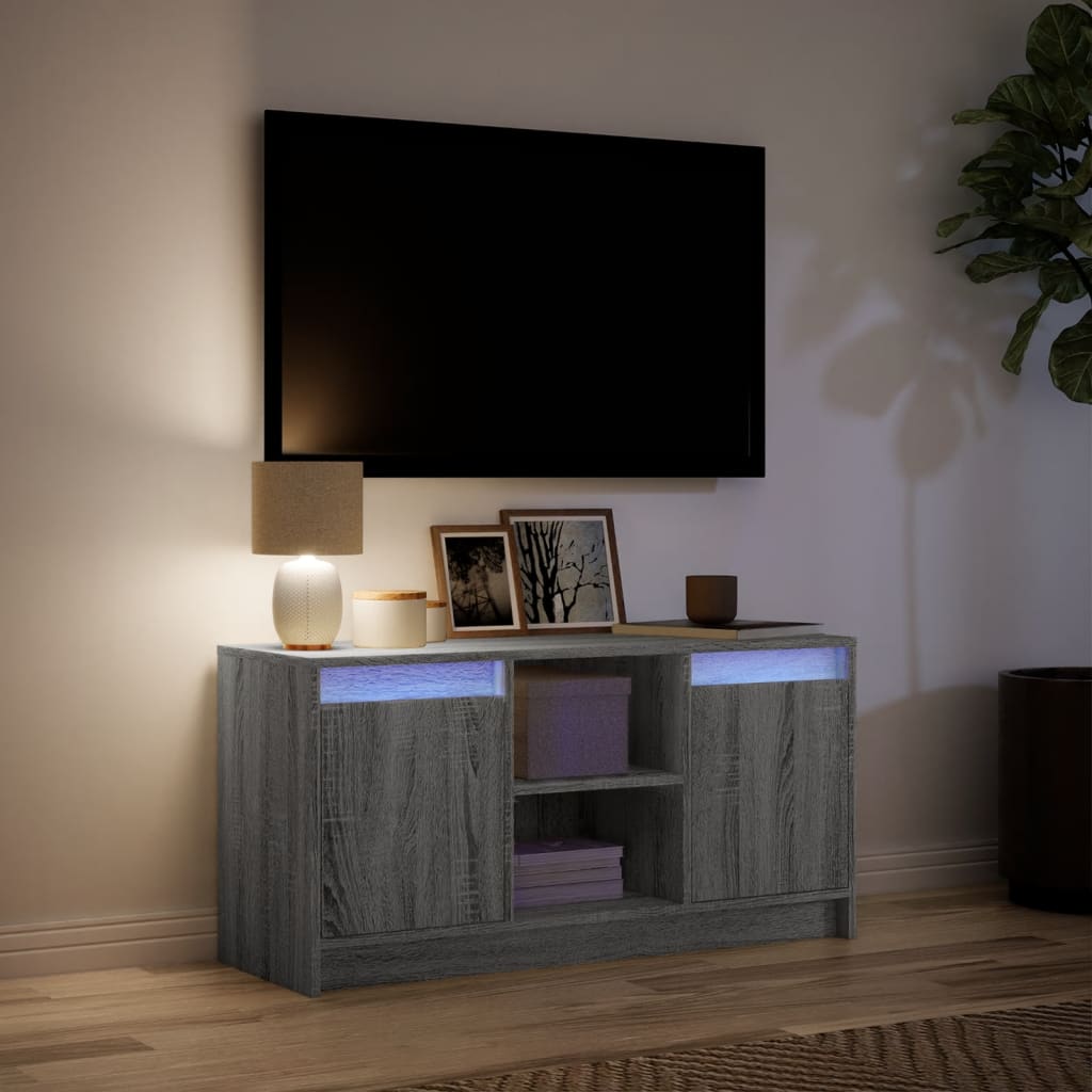 Mobile Porta TV con LED Grigio Sonoma 100x34x50cm in Truciolato | homemem39