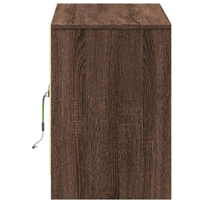 Mobile Porta TV con LED Rovere Marrone 100x34x50 cm Truciolato - homemem39