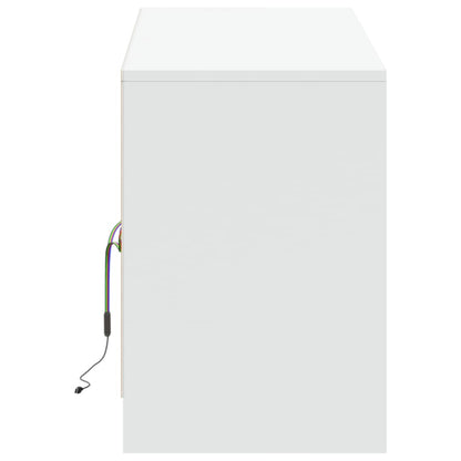 Mobile Porta TV con LED Bianco 139,5x34x50 cm in Truciolato - homemem39