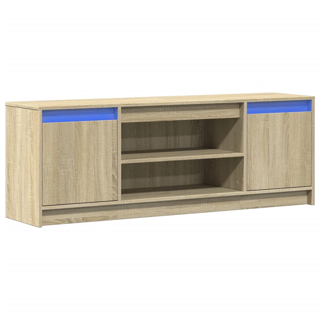 Mobile Porta TV con LED Rovere Sonoma 139,5x34x50 cm Truciolato - homemem39