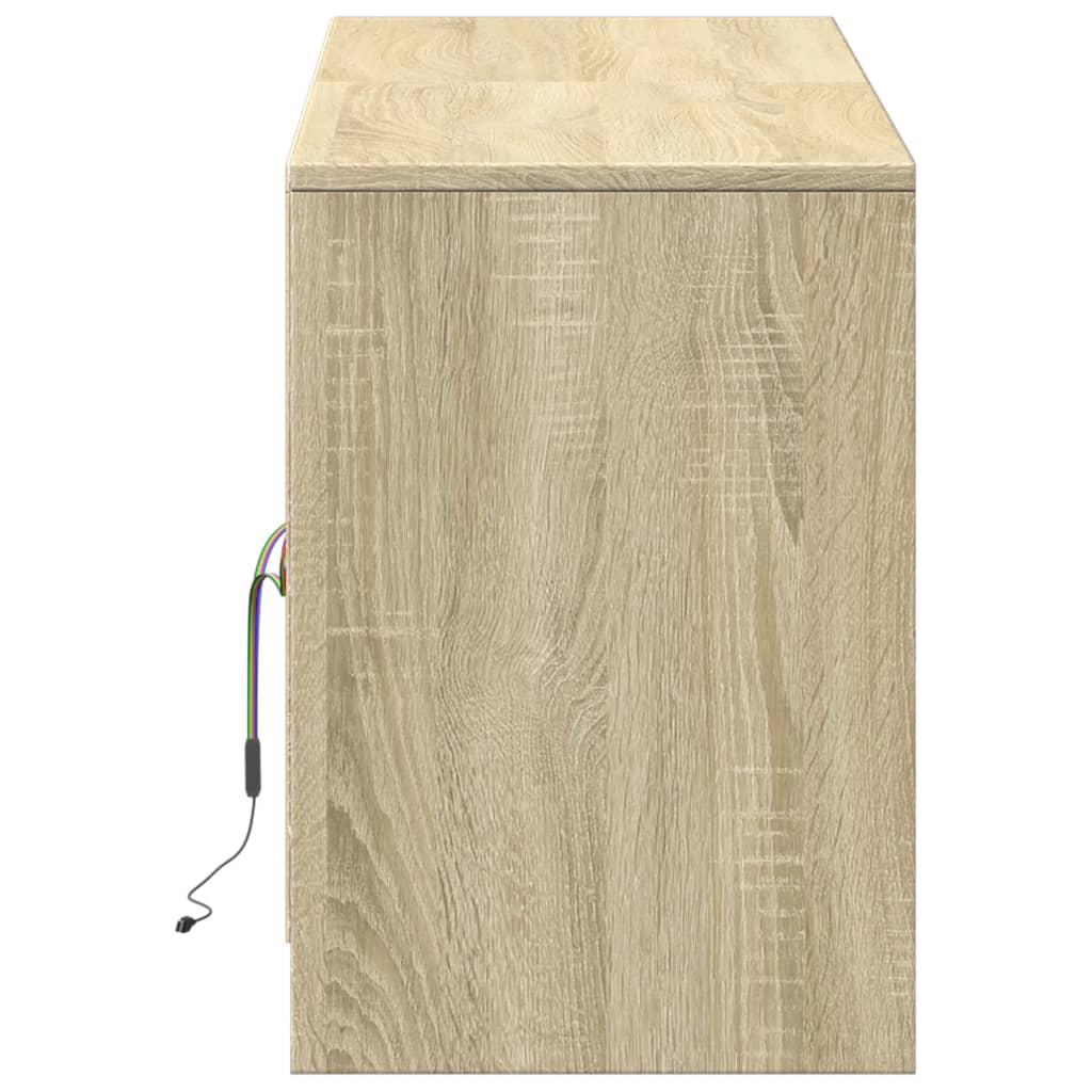 Mobile Porta TV con LED Rovere Sonoma 139,5x34x50 cm Truciolato - homemem39