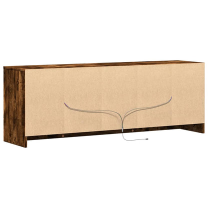 Mobile Porta TV con LED Rovere Fumo 139,5x34x50cm in Truciolato - homemem39