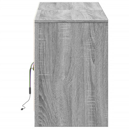 Mobile Porta TV con LED Grigio Sonoma 139,5x34x50 cm Truciolato - homemem39
