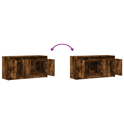 Mobile Porta TV con LED Rovere Fumo 100x34x50 cm in Truciolato