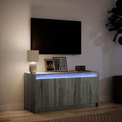 Mobile Porta TV con LED Grigio Sonoma 100x34x50cm in Truciolato