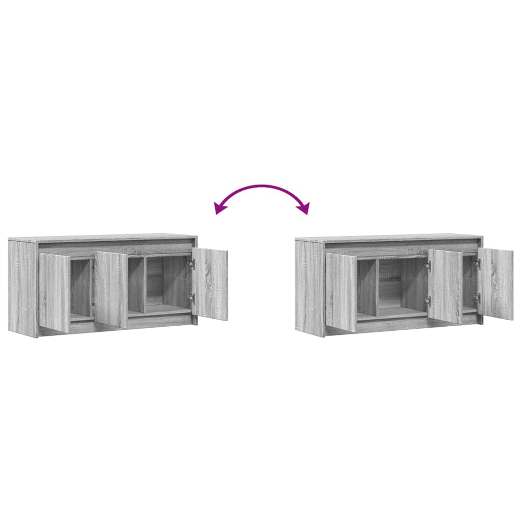 Mobile Porta TV con LED Grigio Sonoma 100x34x50cm in Truciolato