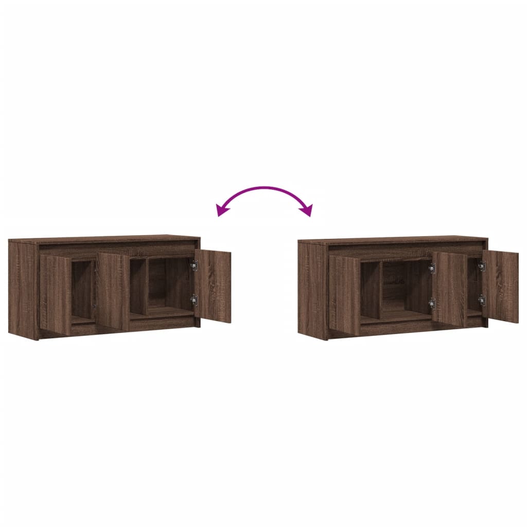 Mobile Porta TV con LED Rovere Marrone 100x34x50 cm Truciolato - homemem39