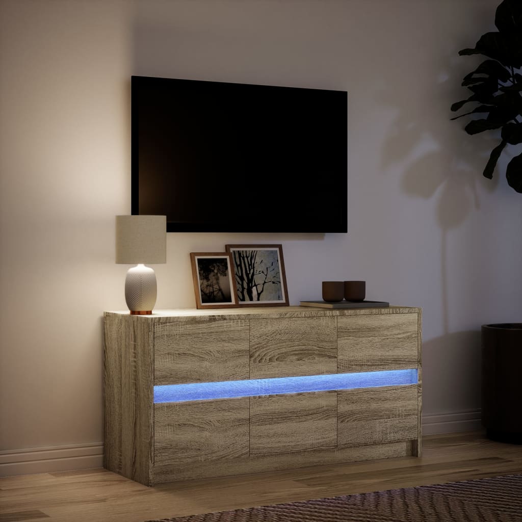 Mobile Porta TV con LED Rovere Sonoma 100x34x50cm in Truciolato - homemem39