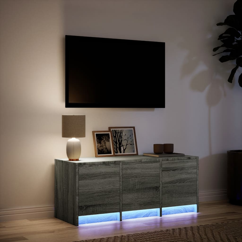 Mobile Porta TV con LED Grigio Sonoma 97x34x40 cm in Truciolato