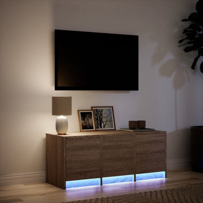 Mobile Porta TV con LED Rovere Marrone 97x34x40 cm Truciolato - homemem39