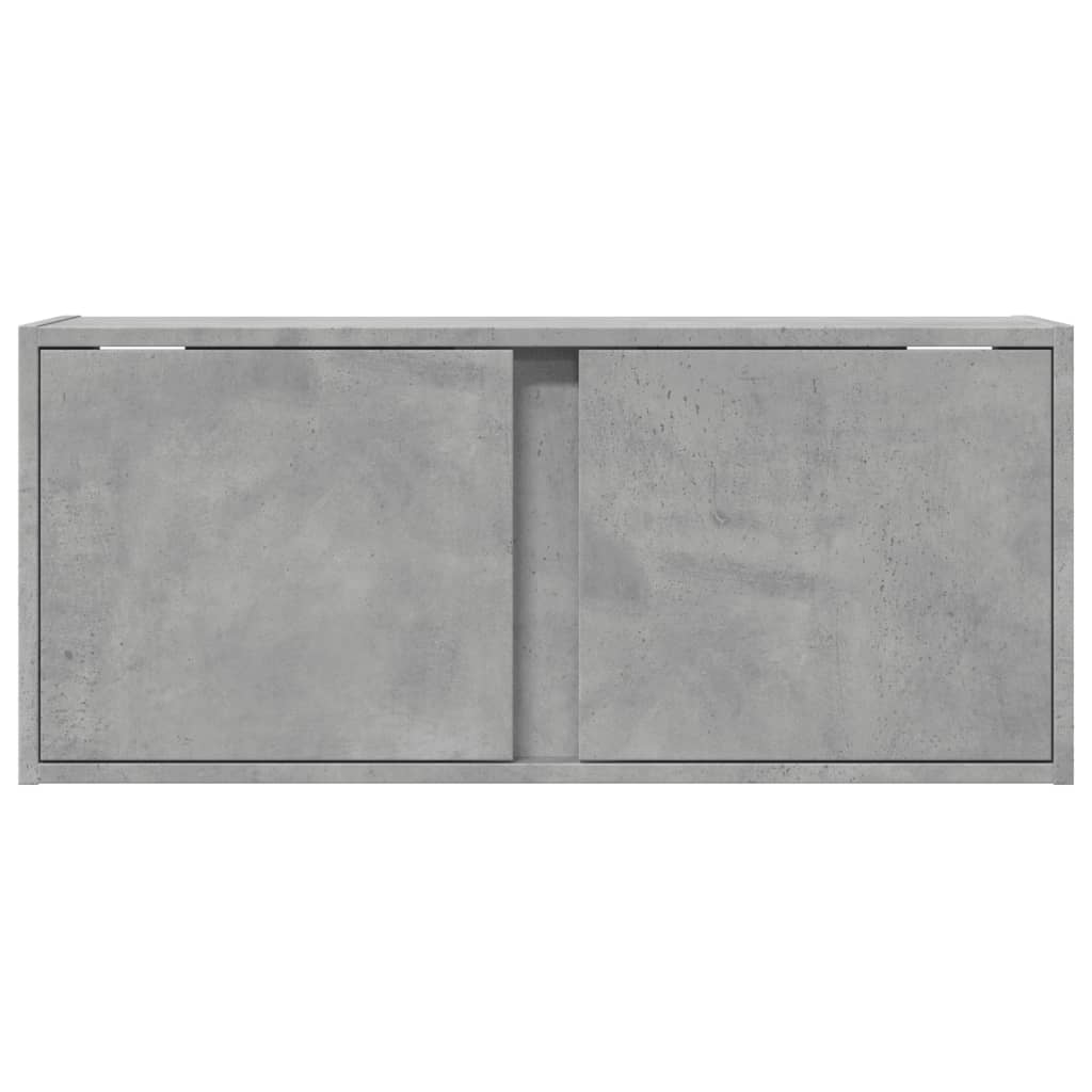 Mobile TV a Parete con Luci LED Grigio Cemento 80x31x35 cm - homemem39