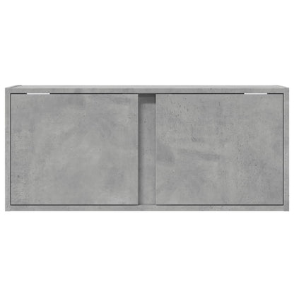 Mobile TV a Parete con Luci LED Grigio Cemento 80x31x35 cm - homemem39