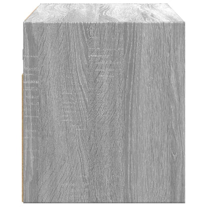 Mobile TV a Parete con Luci LED Grigio Sonoma 80x31x35 cm - homemem39