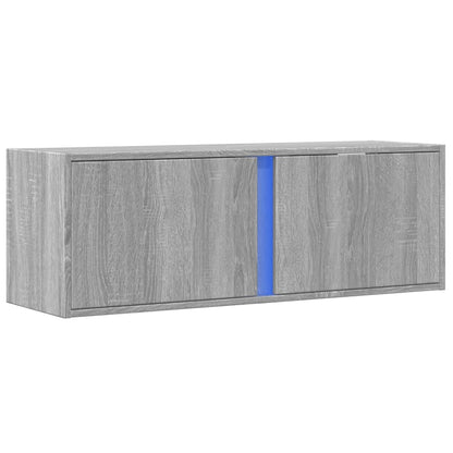 Mobile TV a Parete con Luci LED Grigio Sonoma 100x31x35 cm | homemem39