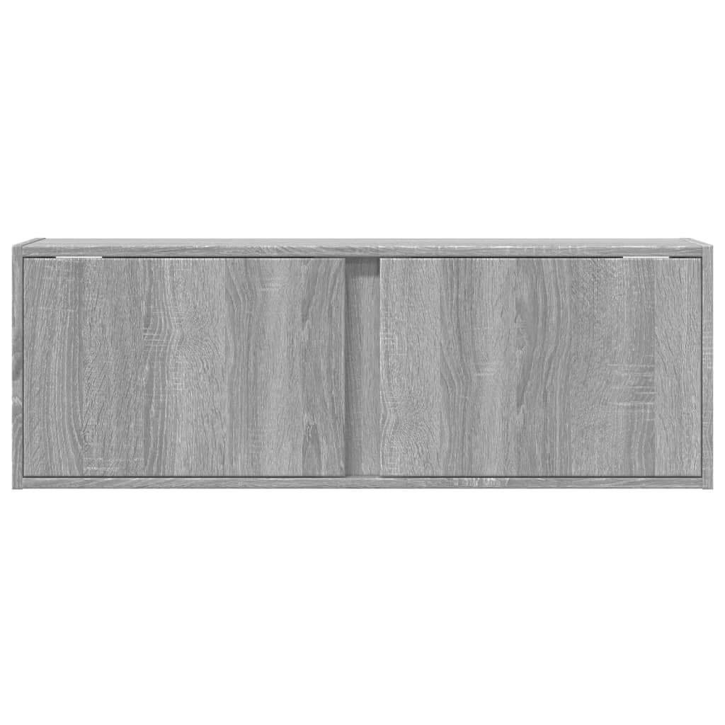 Mobile TV a Parete con Luci LED Grigio Sonoma 100x31x35 cm | homemem39