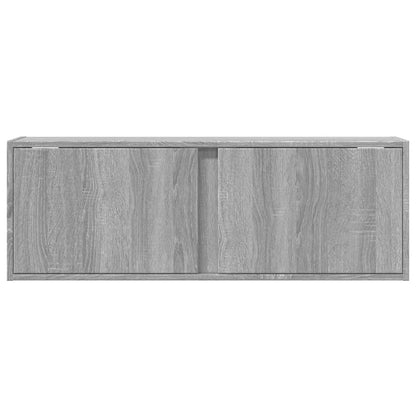 Mobile TV a Parete con Luci LED Grigio Sonoma 100x31x35 cm | homemem39