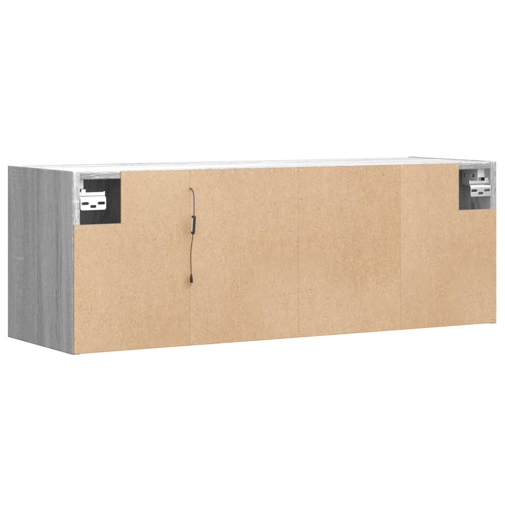 Mobile TV a Parete con Luci LED Grigio Sonoma 100x31x35 cm | homemem39