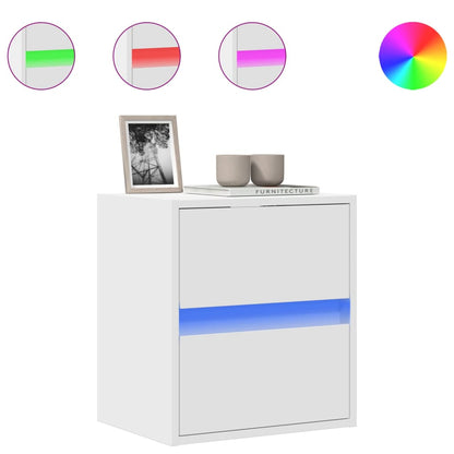 Mobile TV a Parete con Luci LED Bianco 41x31x45 cm - homemem39