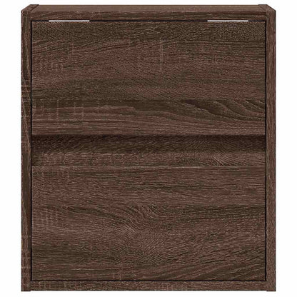 Mobili TV a Parete con Luci LED 2pz Rovere Marrone 41x31x45 cm