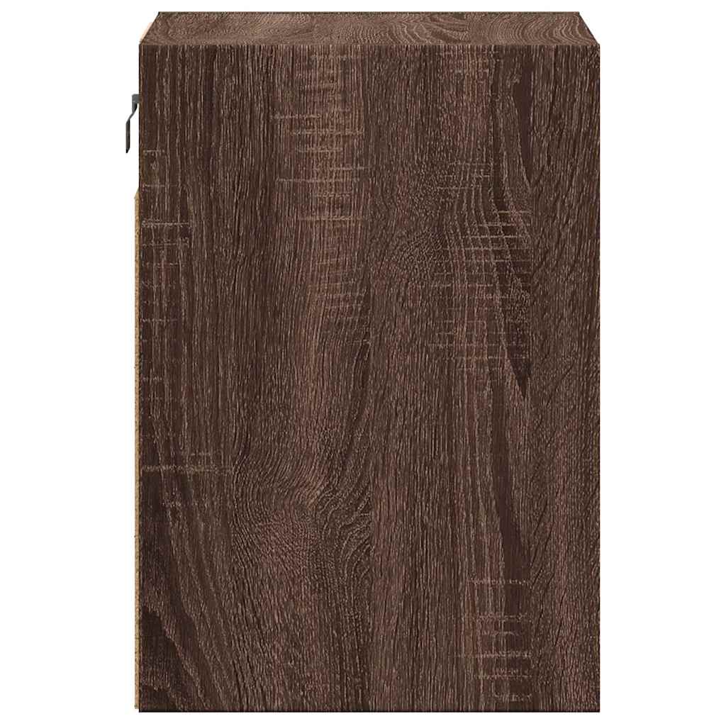 Mobili TV a Parete con Luci LED 2pz Rovere Marrone 41x31x45 cm
