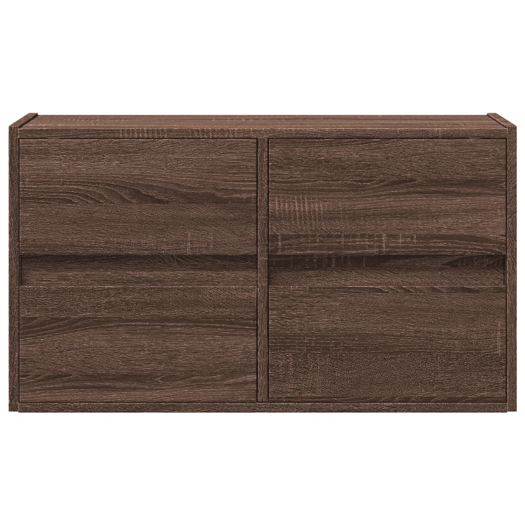 Mobile TV a Parete con Luci LED Rovere Marrone 80x31x45 cm - homemem39