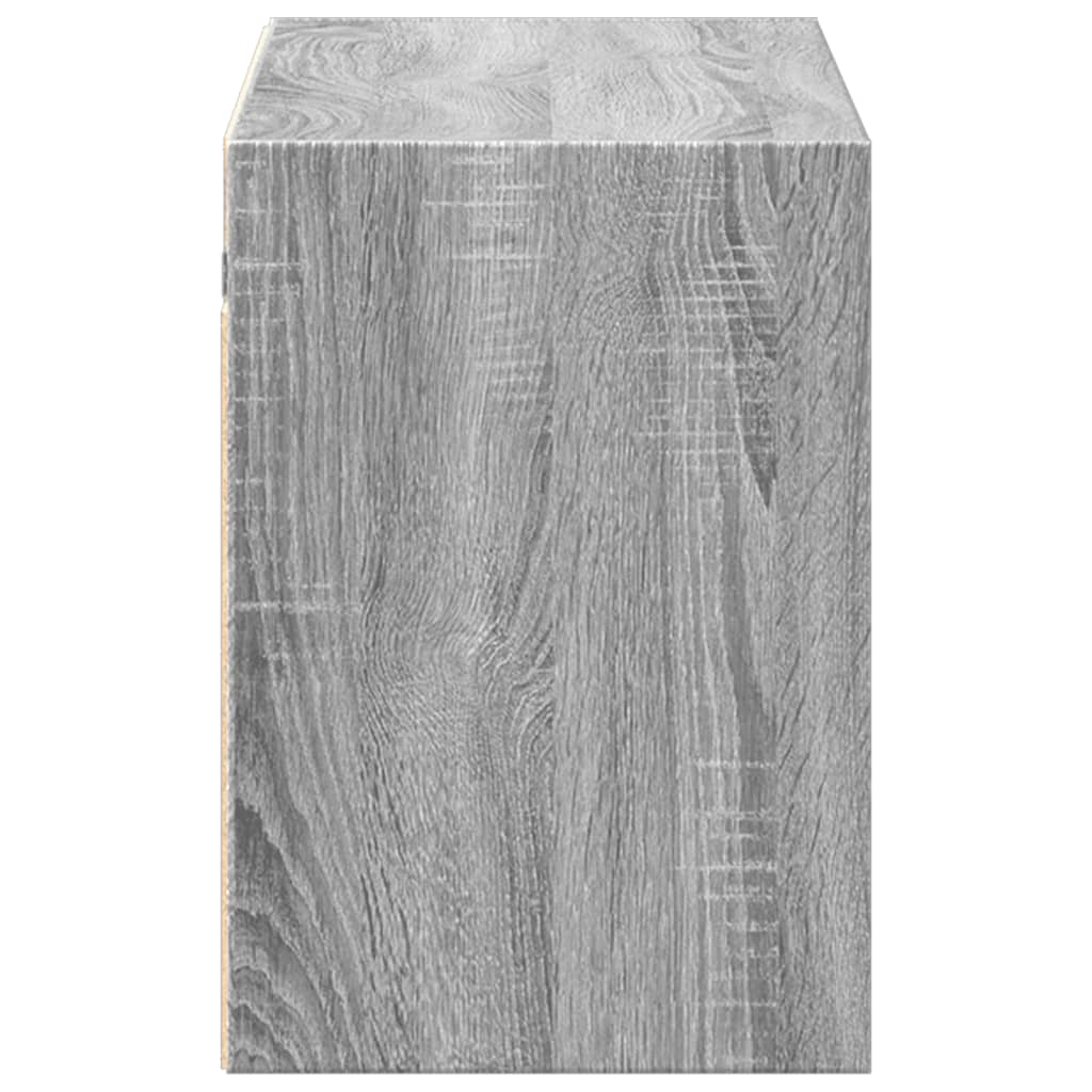 Mobile TV a Parete con Luci LED Grigio Sonoma 100x31x45 cm - homemem39