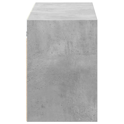 Mobile TV a Parete con Luci LED Grigio Cemento 130x31x45 cm - homemem39