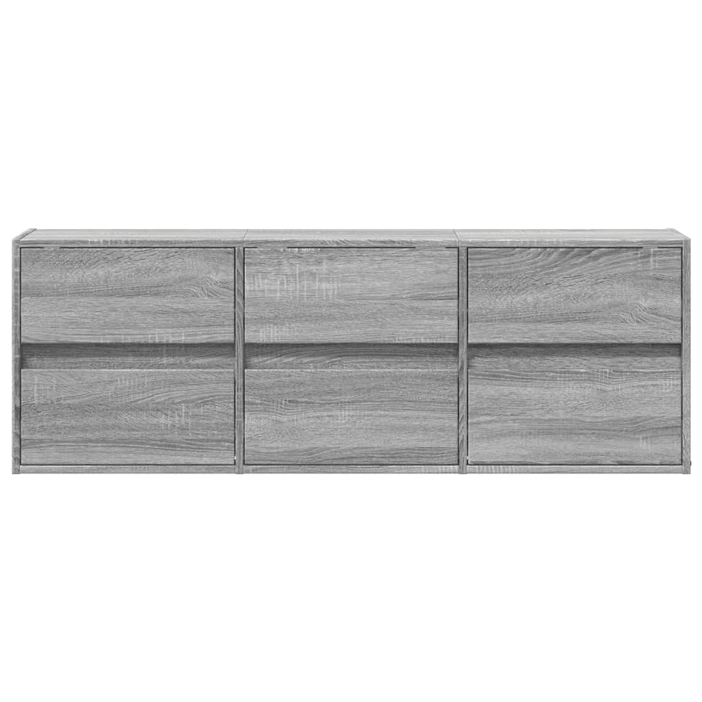 Mobile TV a Parete con Luci LED Grigio Sonoma 130x31x45 cm - homemem39