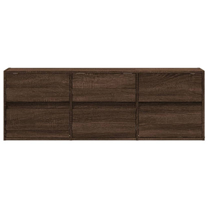 Mobile TV a Parete con Luci LED Rovere Marrone 130x31x45 cm - homemem39