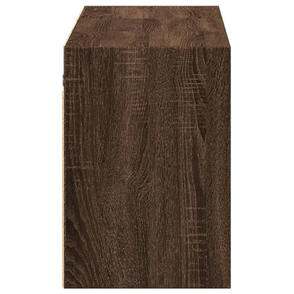 Mobile TV a Parete con Luci LED Rovere Marrone 130x31x45 cm - homemem39