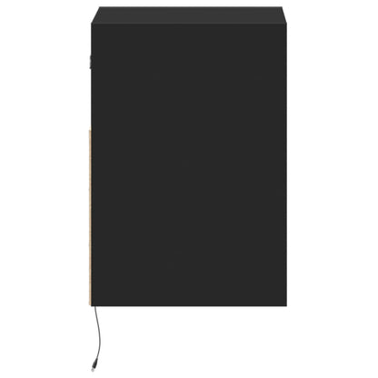 Mobili TV a Parete con Luci LED 2pz Neri 41x31x45 cm - homemem39