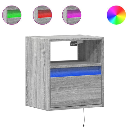 Mobili TV a Parete con Luci LED 2pz