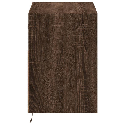 Mobile TV a Parete con Luci LED Rovere Marrone 80x31x45 cm - homemem39