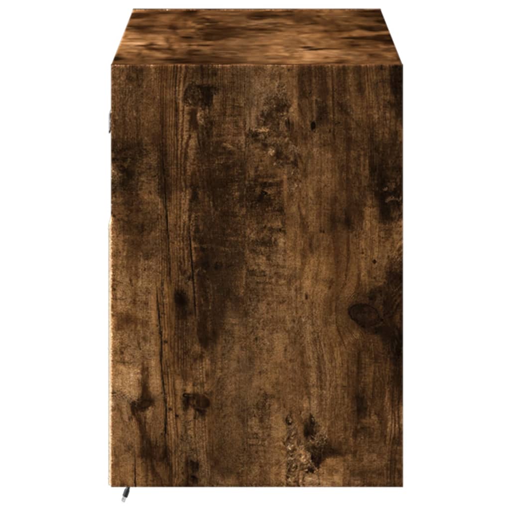 Mobile TV a Parete con Luci LED Rovere Fumo 100x31x45 cm - homemem39