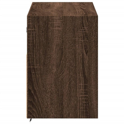 Mobile TV a Parete con Luci LED Rovere Marrone 100x31x45 cm
