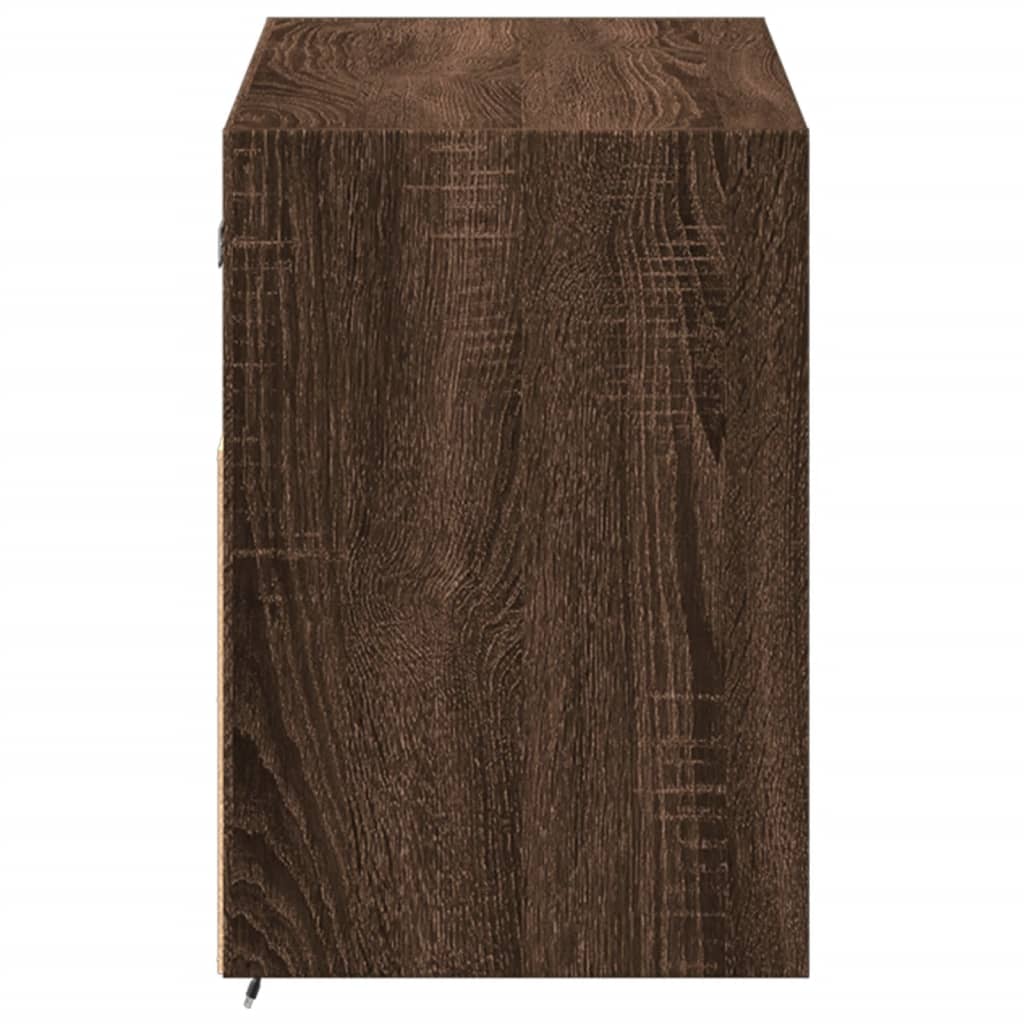 Mobile TV a Parete con Luci LED Rovere Marrone 100x31x45 cm - homemem39