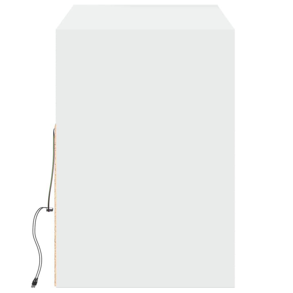 Mobile TV a Parete con Luci LED Bianco 130x31x45 cm - homemem39